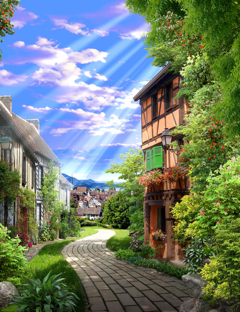 

Фотообои Walldeco Улица в зелени №30293 Фреска