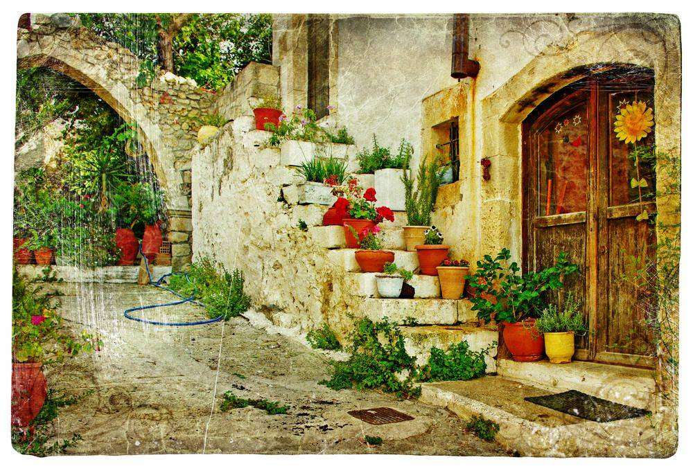

Фотообои Walldeco Цветочные горшки на ступенях №2514 Бриз