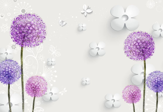 

Фотообои Walldeco Сиреневые одуванчики №dec-196 Бриз