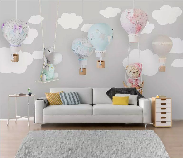 

Фотообои Walldeco 3d композиция: воздушные шары и звери №dec-1952 Гладь