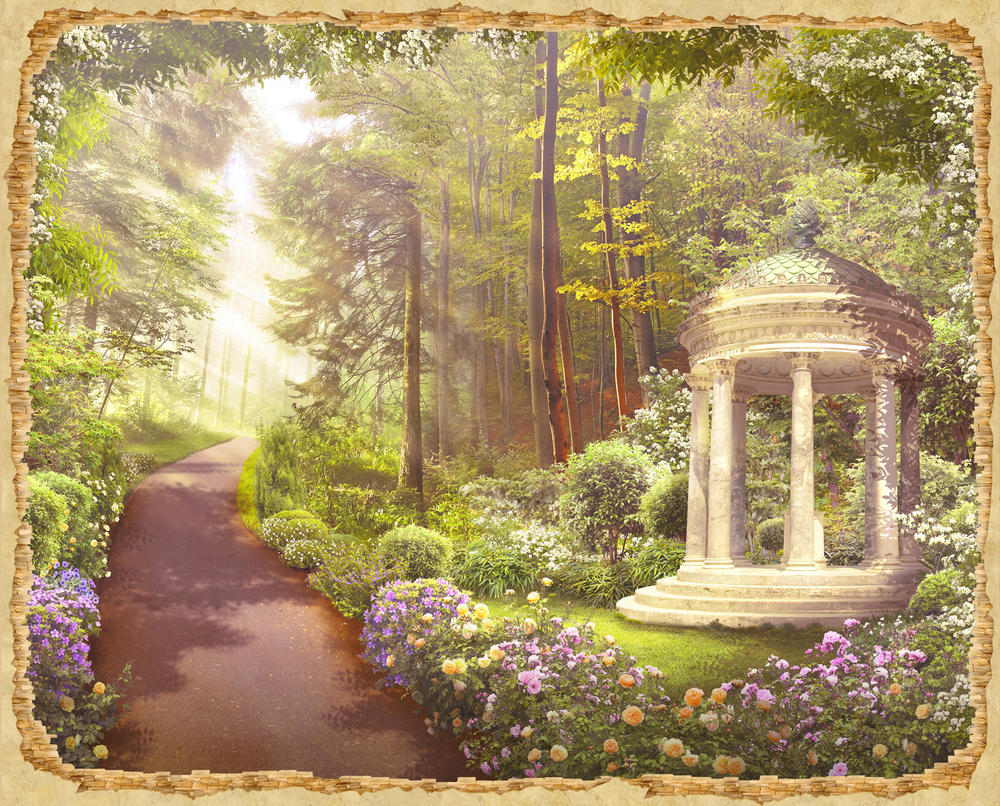 

Фотообои Walldeco Беседка в лесу №30172 Фреска