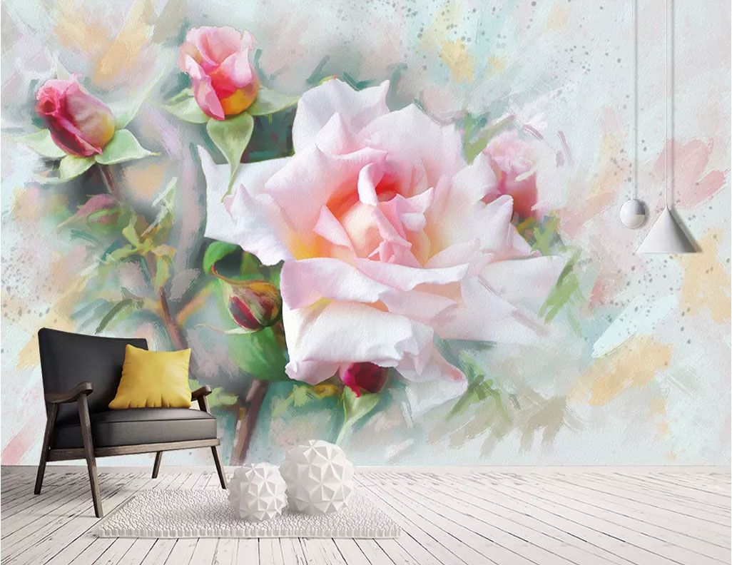 

Фотообои Walldeco Акварель: букет роз №dec-2019 Фреска