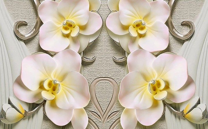 

Фотообои Walldeco Барельеф: узор из орхидей №dec_3069 Базальт