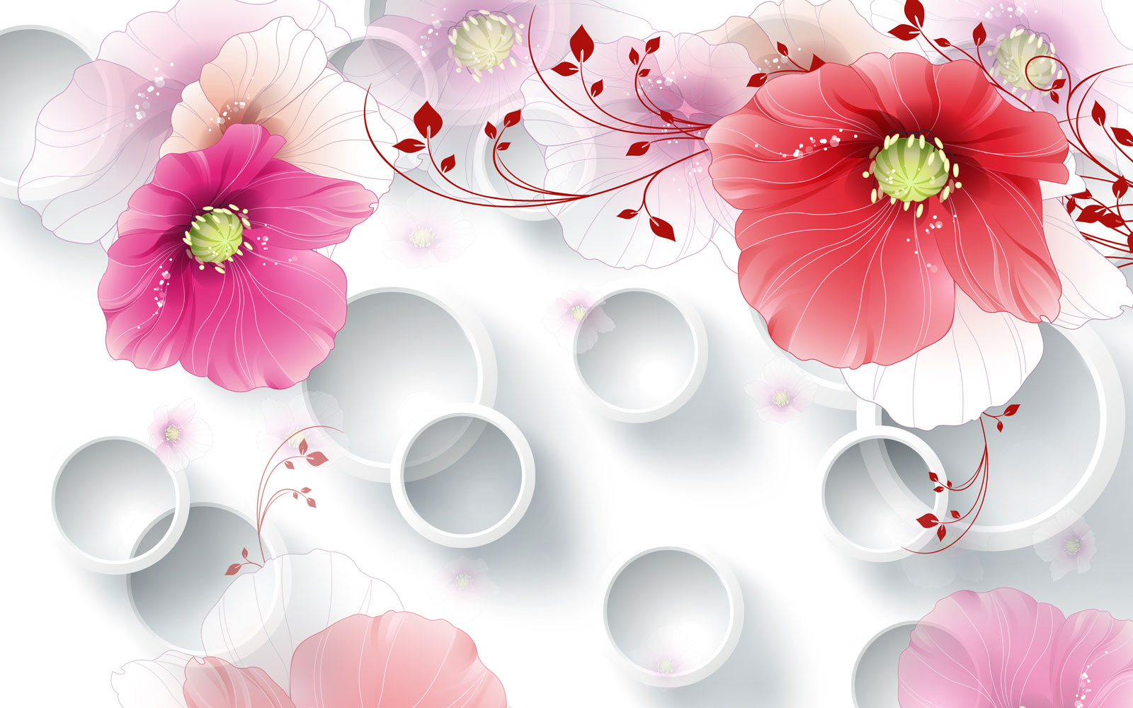 

Фотообои Walldeco Цветы и узор из листьев №40455 Бриз
