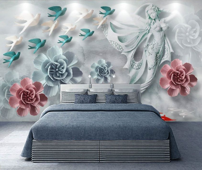 

Фотообои Walldeco Фея, птицы и цветы №dec-2118 Базальт