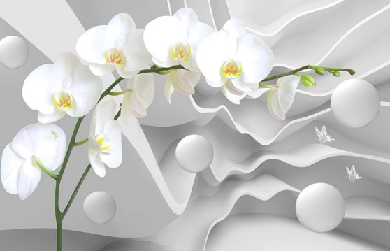

Фотообои Walldeco Абстракция: орхидея, шары и бабочки №dec-070 Фреска