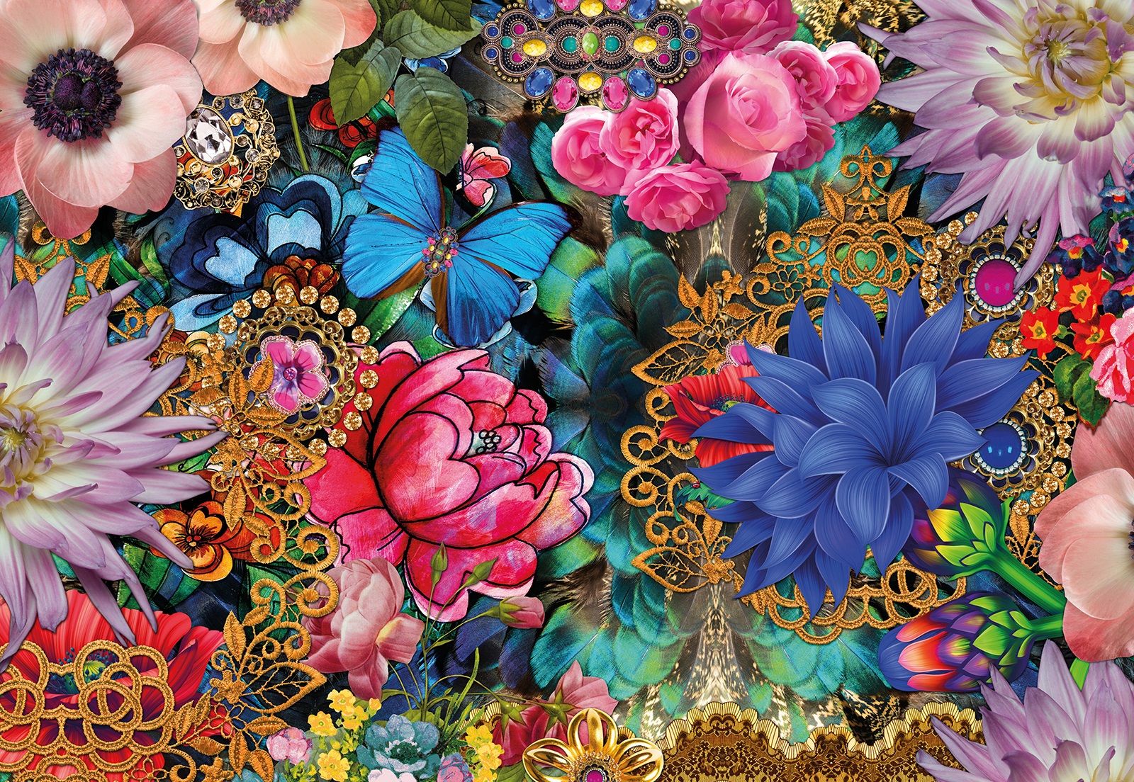 

Фотообои Walldeco Цветочный коллаж от Melli Mello №29058 Бриз