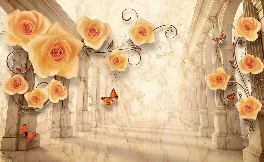 

Фотообои Walldeco Персиковые розы №30943 Деко