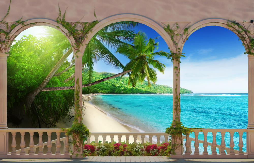 

Фотообои Walldeco Пальмы на пляже №30636 Фреска