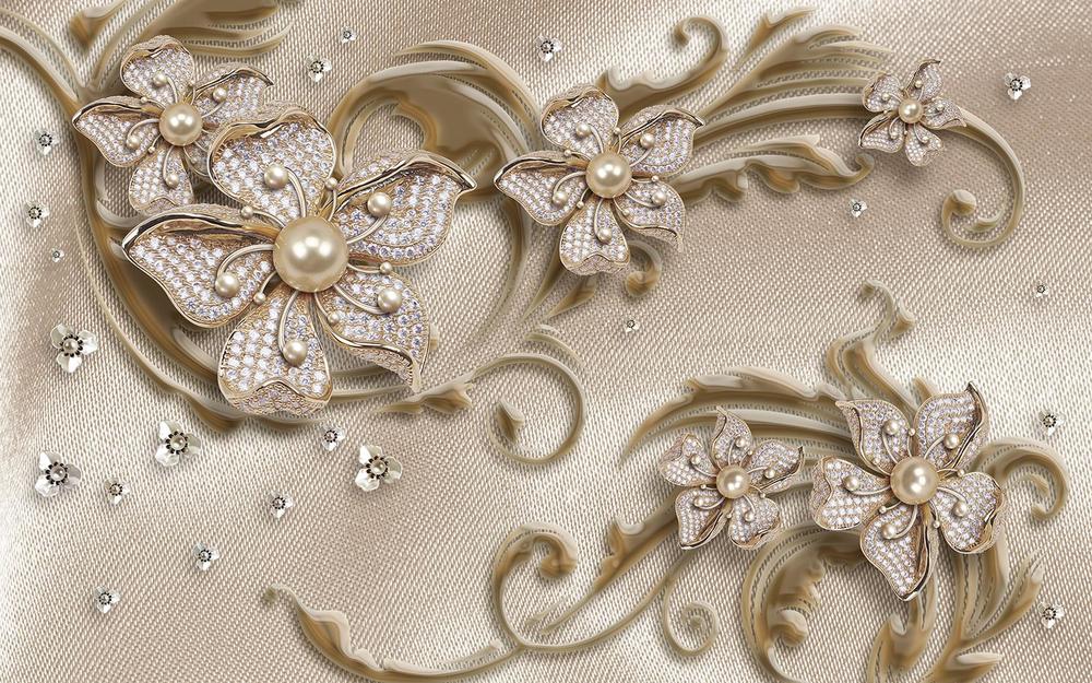 

Фотообои Walldeco Цветы с жемчугом и вензелями №34375 Фреска
