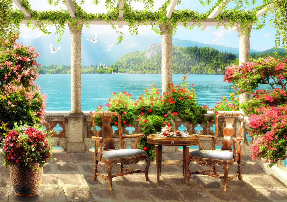 

Фотообои Walldeco Чай на террасе №31215 Волокно