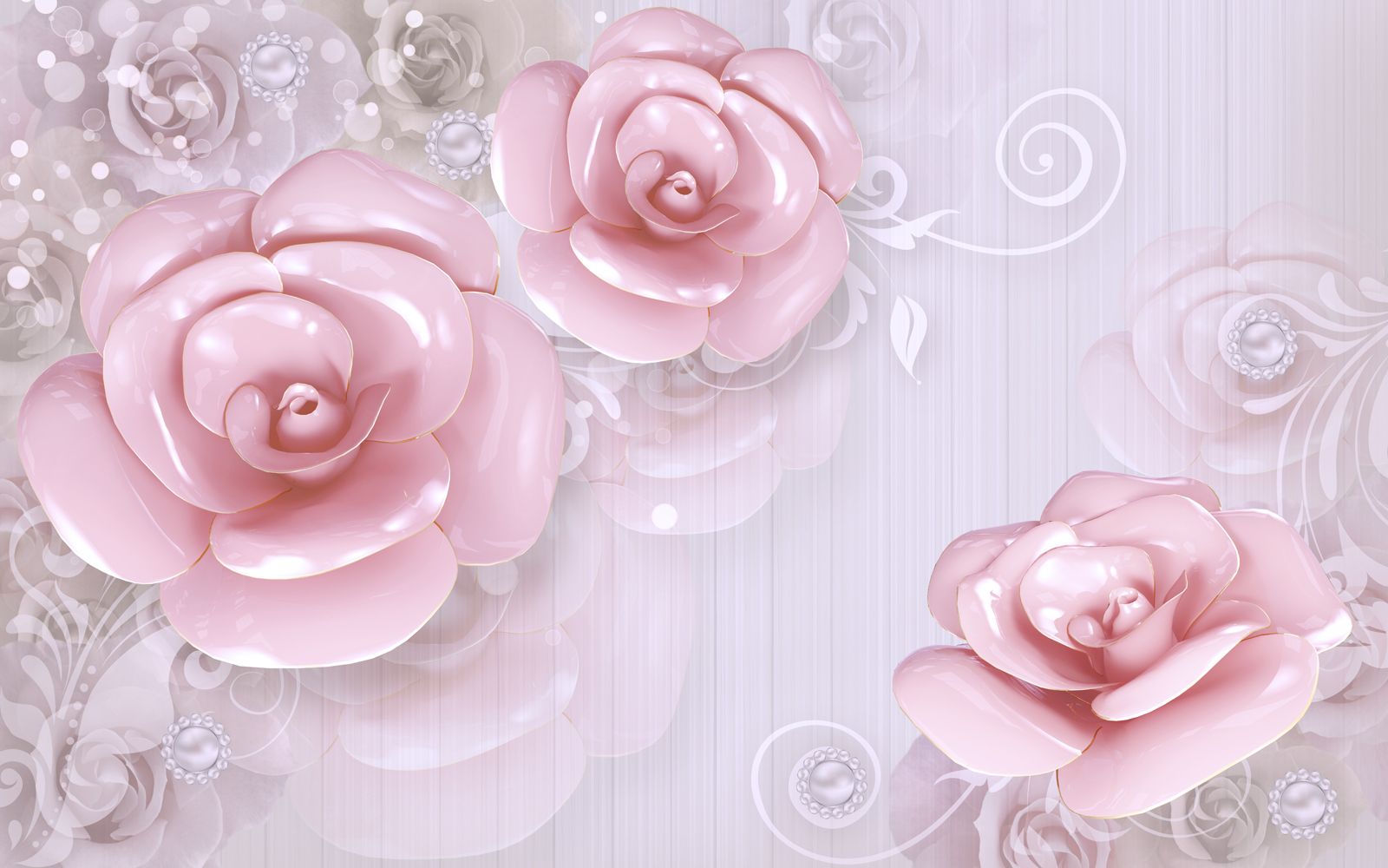 

Фотообои Walldeco Узор из розовых роз №37475 Фреска