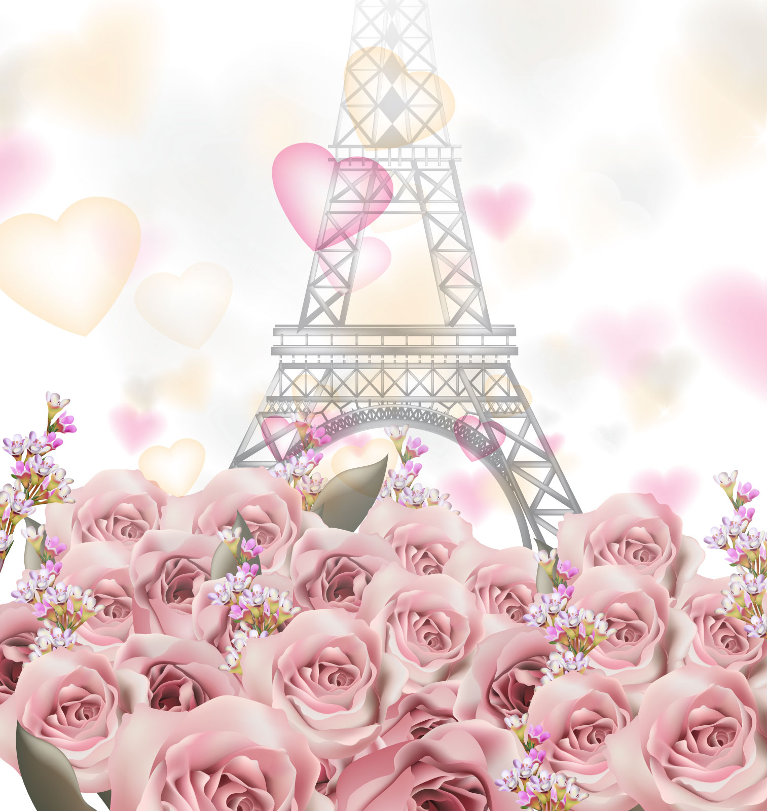 

Фотообои Walldeco Розы на фоне Эйфелевой башни №39495 Деко