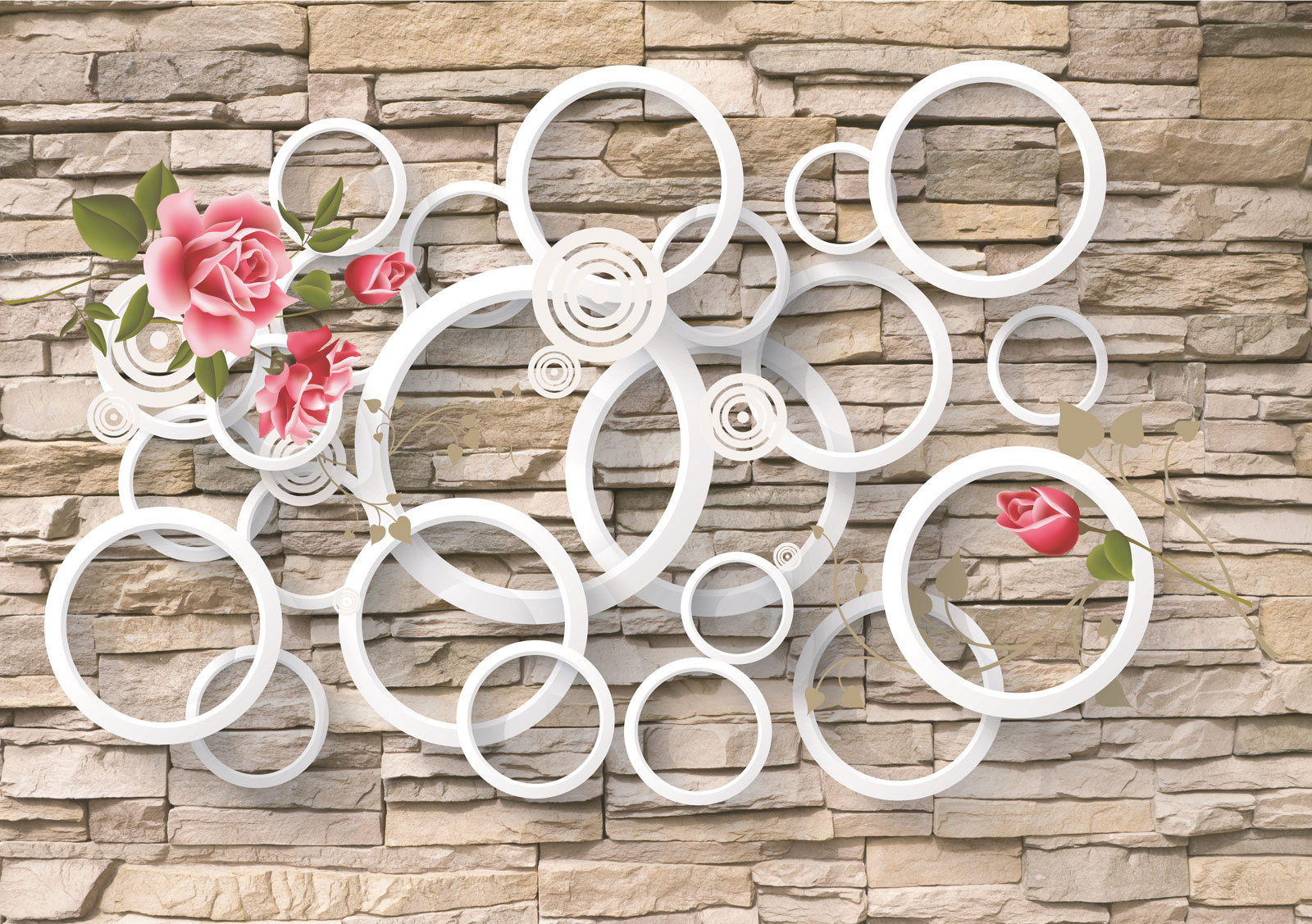 

Фотообои Walldeco Узор с цветов и фигур №39539 Мелкий песок с блестками