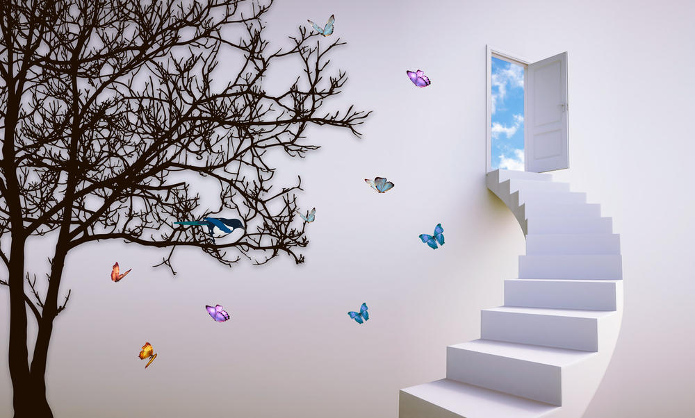

Фотообои Walldeco Лестница в небо №32175 Фреска