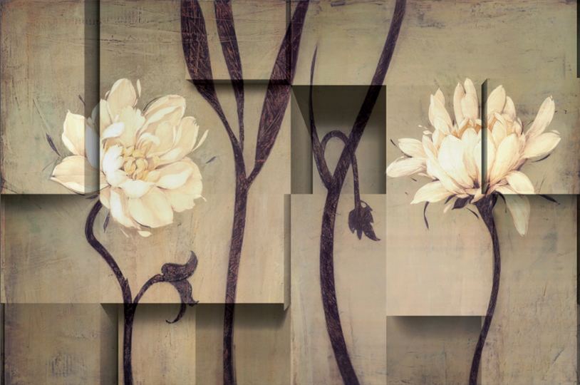 

Фотообои Walldeco Цветы на стене №dec-933 Базальт