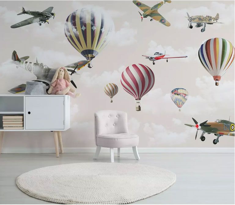 

Фотообои Walldeco Самолеты и шары №dec-1365 Волокно