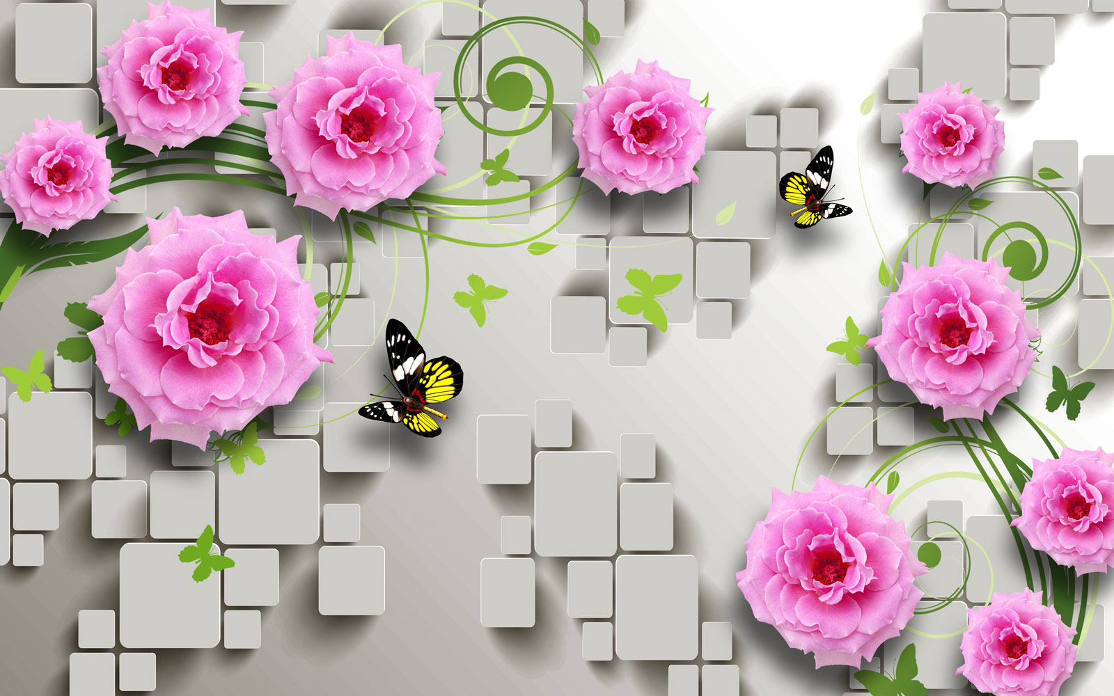 

Фотообои Walldeco Цветочный узор и красивые бабочки №40421 Гладь