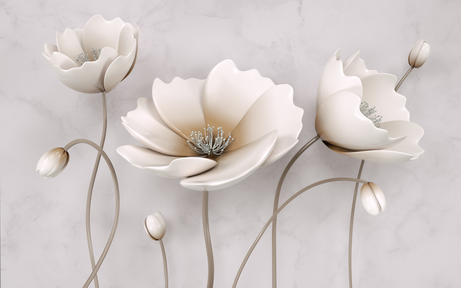 

Фотообои Walldeco Белые маки №36134 Бриз