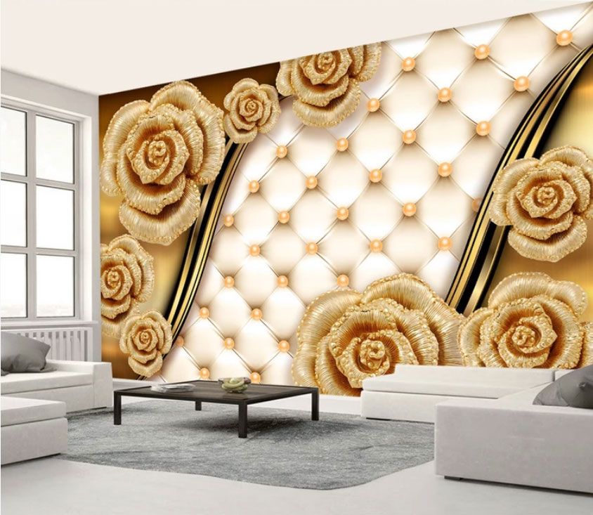 

Фотообои Walldeco Узор из золотых роз №dec-2136 Деко