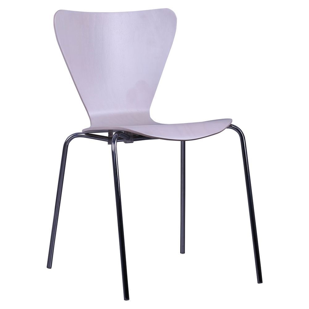 

Стул для кухни, кафе, бара Левис металл хром/фанера дуб беленый AMF