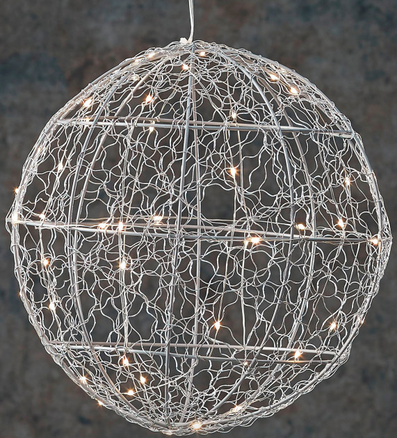 

Декоративный шар серебрянный диаметр 25 см, 30led Luca Lighting (8718861660951)