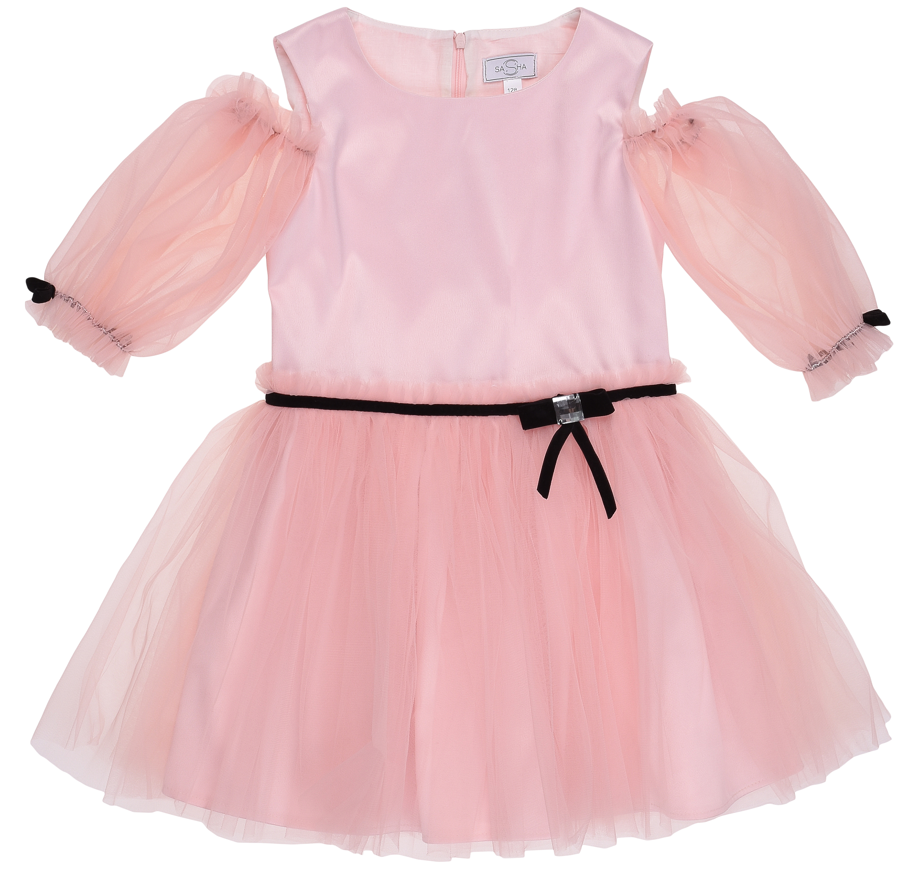 

Фатиновое платье с длинными рукавами Sasha 4411 146 см Розовое