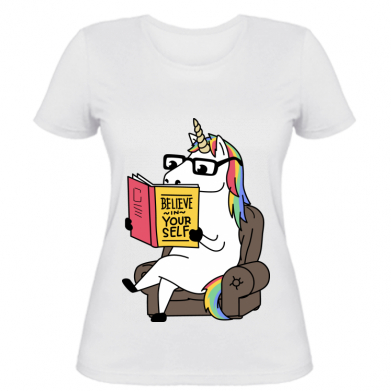 

Женская футболка Stedman Unicorn Believe in yourself XL Белый