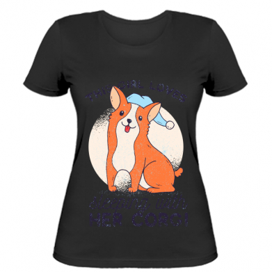 

Женская футболка Stedman Girl loves to sleeping with corgi  Черный, Женская футболка Stedman Girl loves to sleeping with corgi L Черный