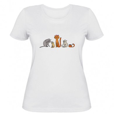 

Женская футболка Stedman Cat family XL Белый
