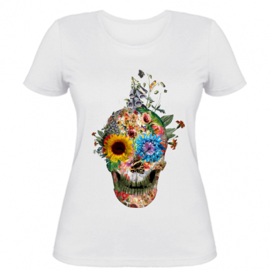 

Женская футболка Stedman Flower Skull 5 M Белый