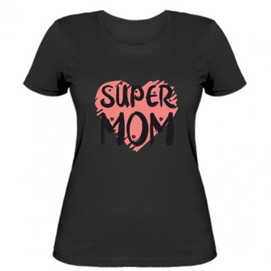 

Женская футболка Stedman Super Mom Red Heart L Черный