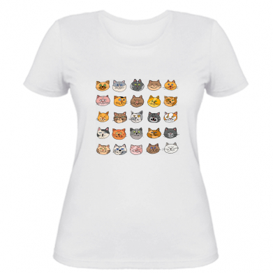 

Женская футболка Stedman Funny cats face emotions XL Белый