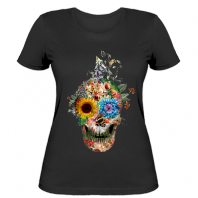

Женская футболка Stedman Flower Skull 5 L Черный