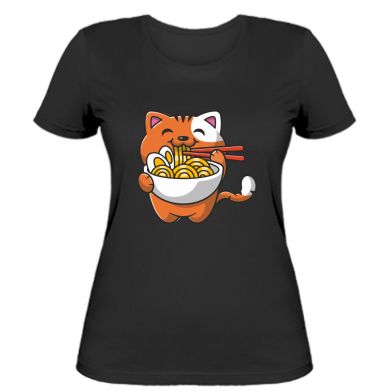 

Женская футболка Stedman Cat and Ramen XL Черный