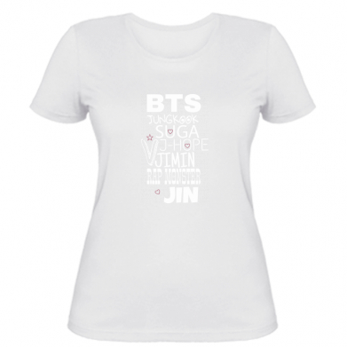 

Женская футболка Stedman BTS names of participants S Белый