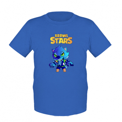 

Детская футболка для мальчиков Stedman Brawl stars Leon werewolf M Синий