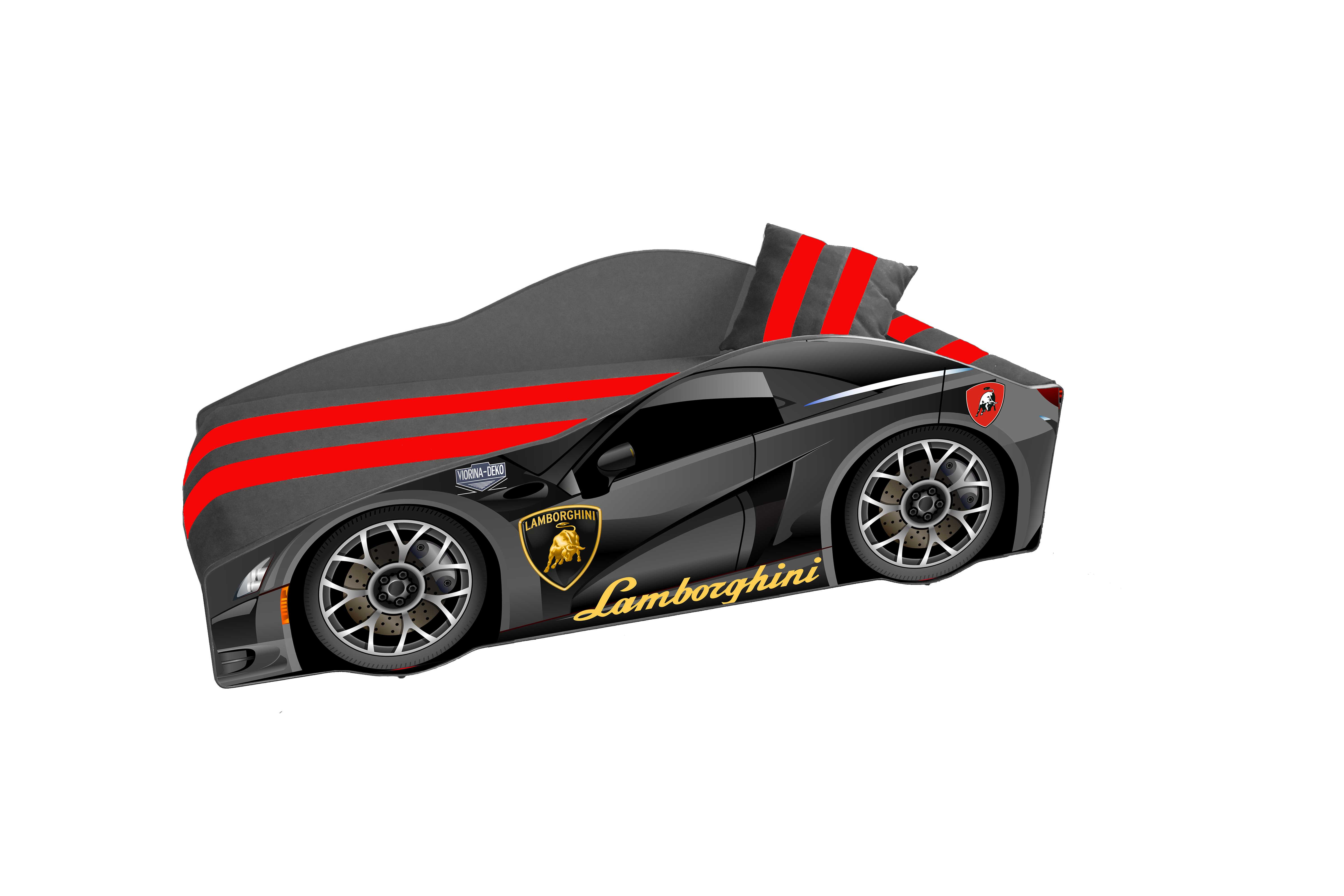 

Кровать-машинка+матрас Viorina-Deko Элит Lamborghini Е-3 Графит 80х170