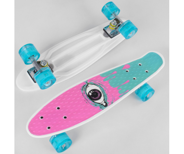 

Пенни борд (Penny Board, скейт) Best Board S-29707, со светящимися колесами, Белый