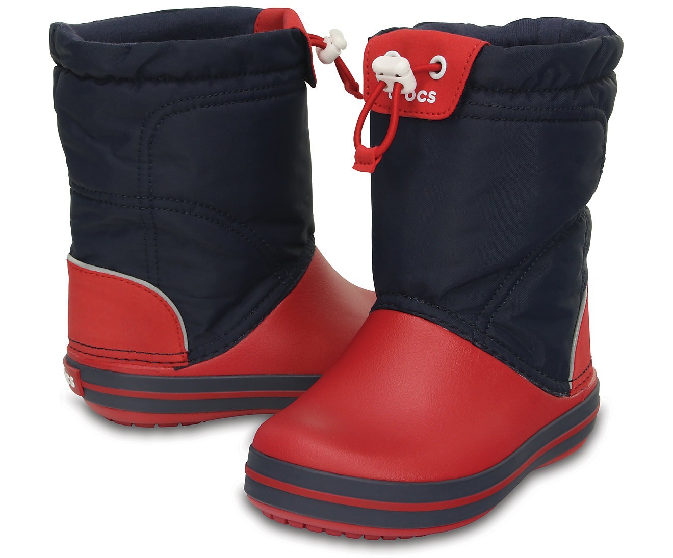 

Зимние сапоги Crocs LodgePoint, J1, синие с красным, 32-33