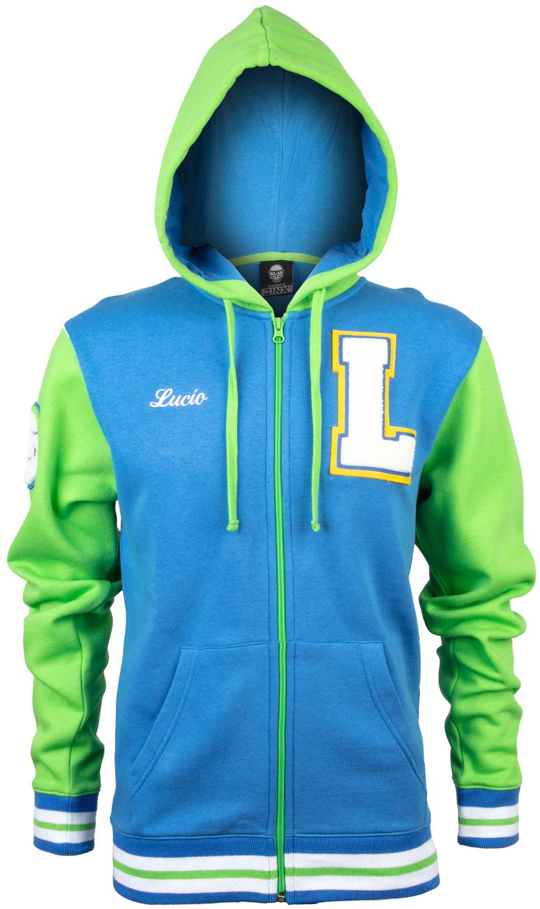 

Толстовка JINX Overwatch Zip Up Hoodie - Lucio Varsity Blue/Green, M