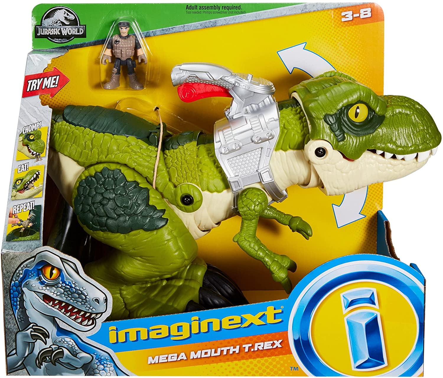 

Динозавр Тиранозавр Рекс Мега Рот 55 см Мир Юрского Периода Imaginext Mega Mouth T-Rex Fisher-Price GBN14
