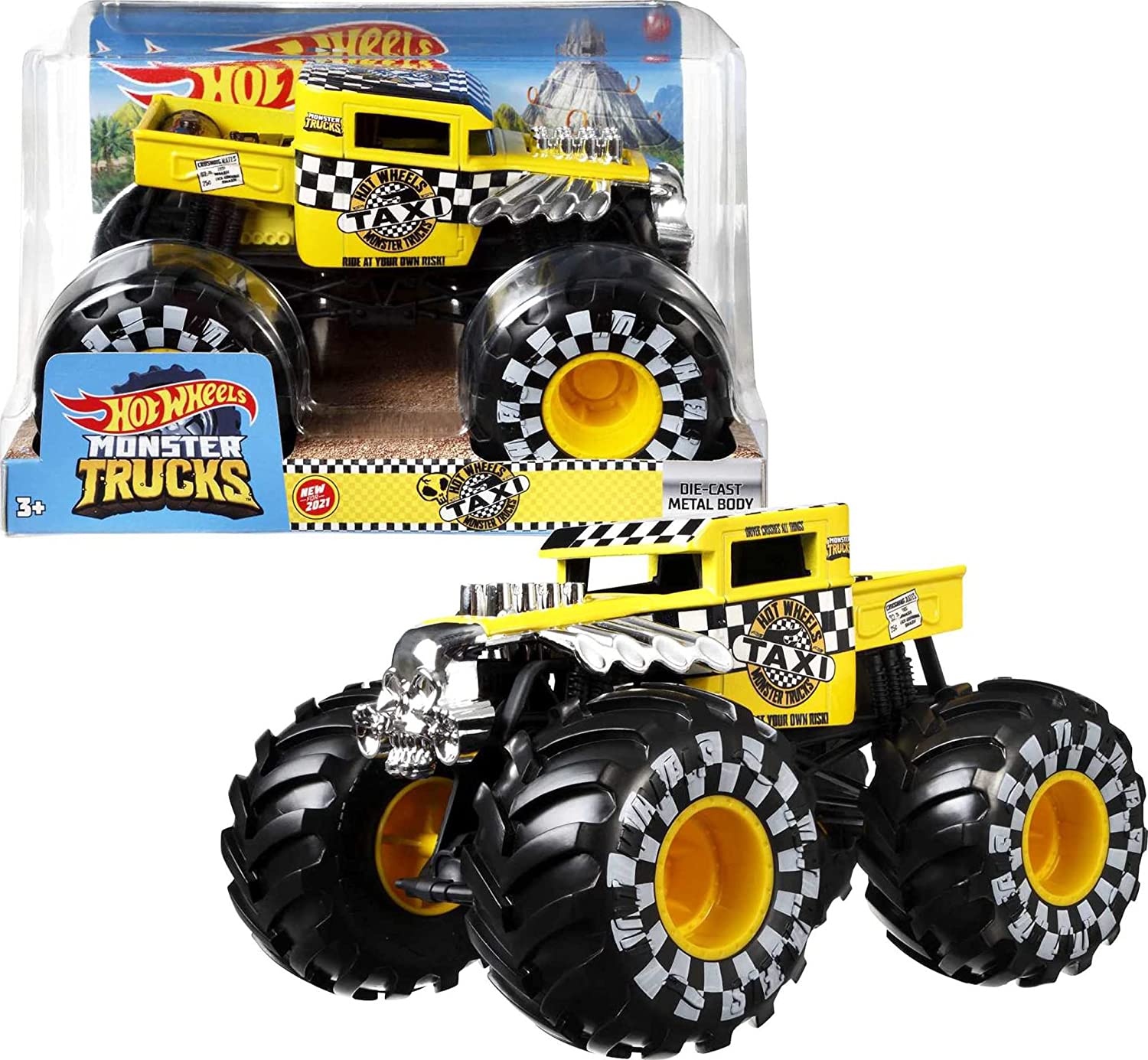 

Машинка Монст Трек Хот Вилс Такси Monster Trucks Hot Wheelse Taxi Mattel GTJ45
