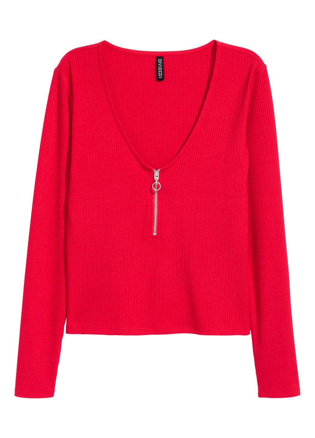 

Лонгслив H&M M Красный 0429672_крас