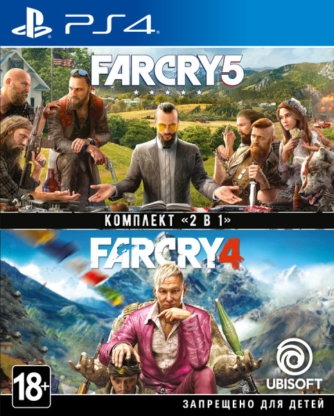 Акція на Игра Комплект «Far Cry 4» + «Far Cry 5» для PS4 (Blu-ray диск, Russian version) від Rozetka UA
