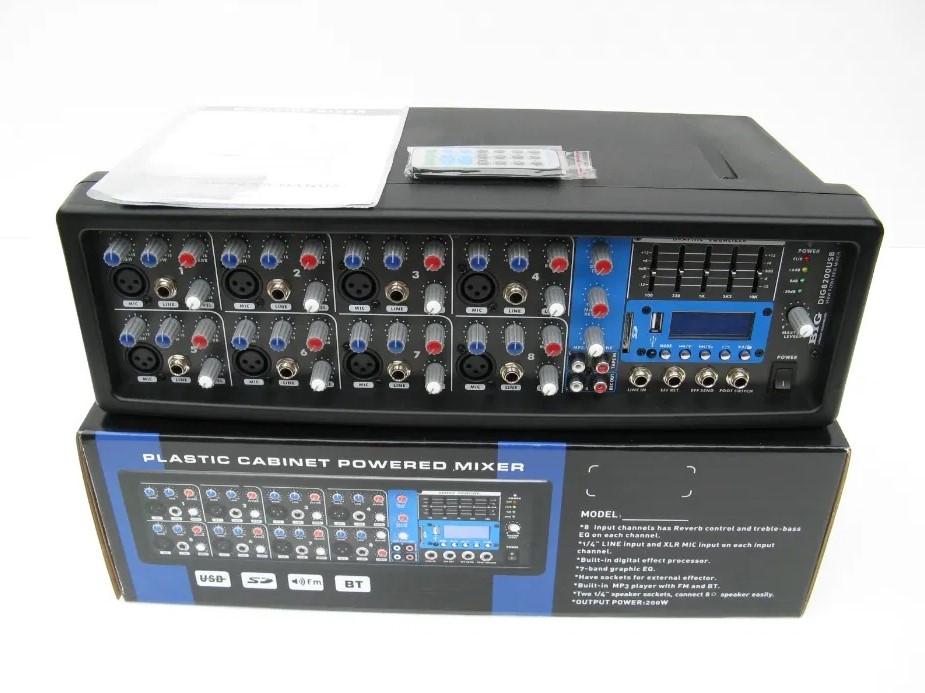 

Активный микшер c усилителем BIG DIG8200USB 350W