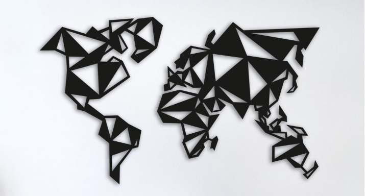 

Картина из дерева DecArt карта Geometric World 117x70 см
