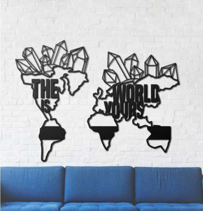 

Картина из дерева DecArt карта The World Is Yours 85x65 см