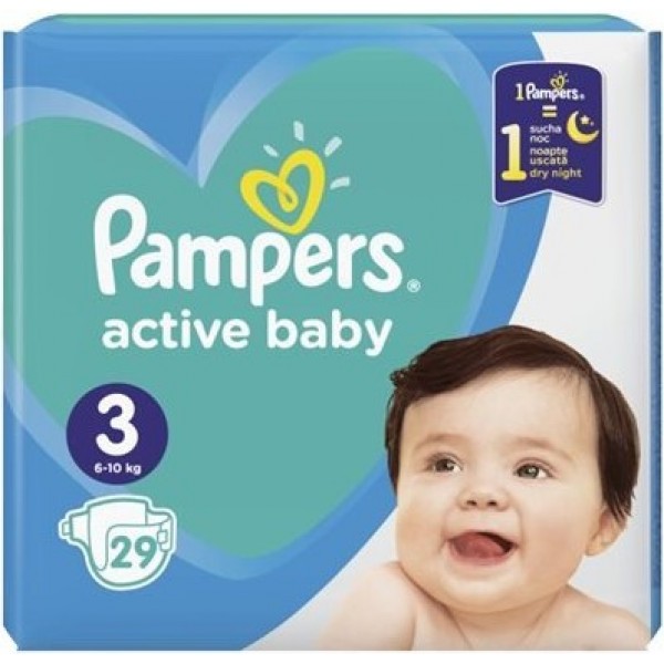 

Подгузники детские Pampers Active Baby Размер 3 (6 -10 кг), 29 шт