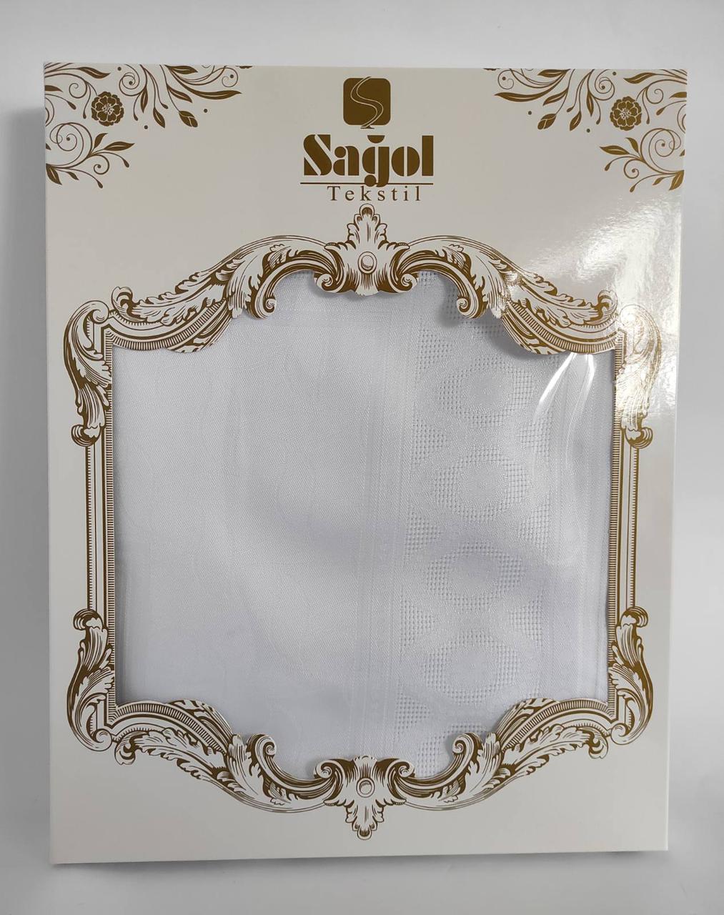 

Скатерть Sagol тефлон 160x300 St-052 White в коробке *